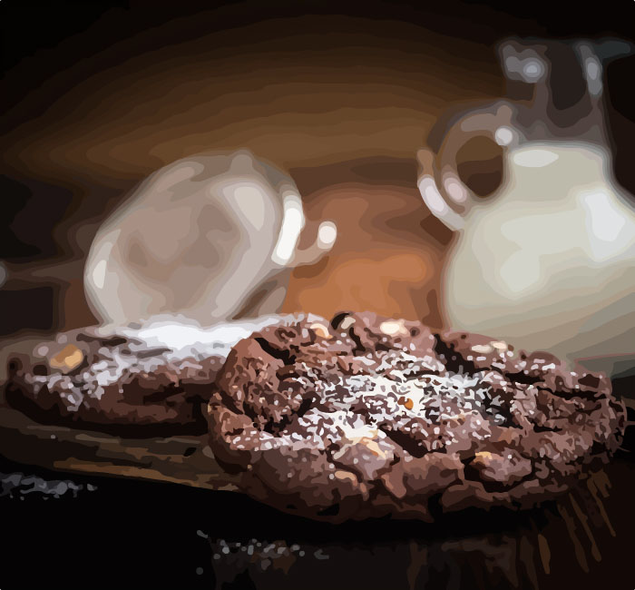 Cookies et carafe de lait - Photo de Pezibear (Pixabay) modifiée par Kévin Perez